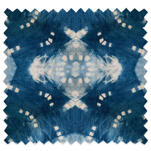 Indigo Itajime Row Velvet Fabric Sample