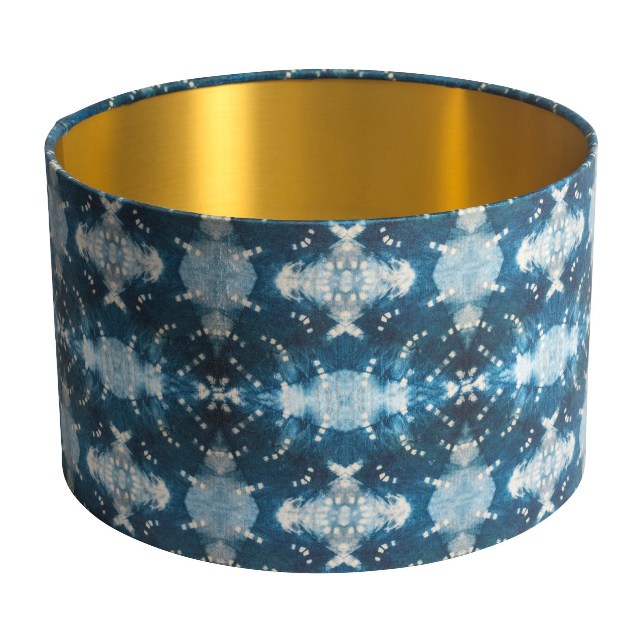 Indigo Itajime Row Drum Lampshade